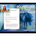 iPad Air M4 menampilkan fitur multitasking dangan Split View dan aplikasi berjalan bersamaan